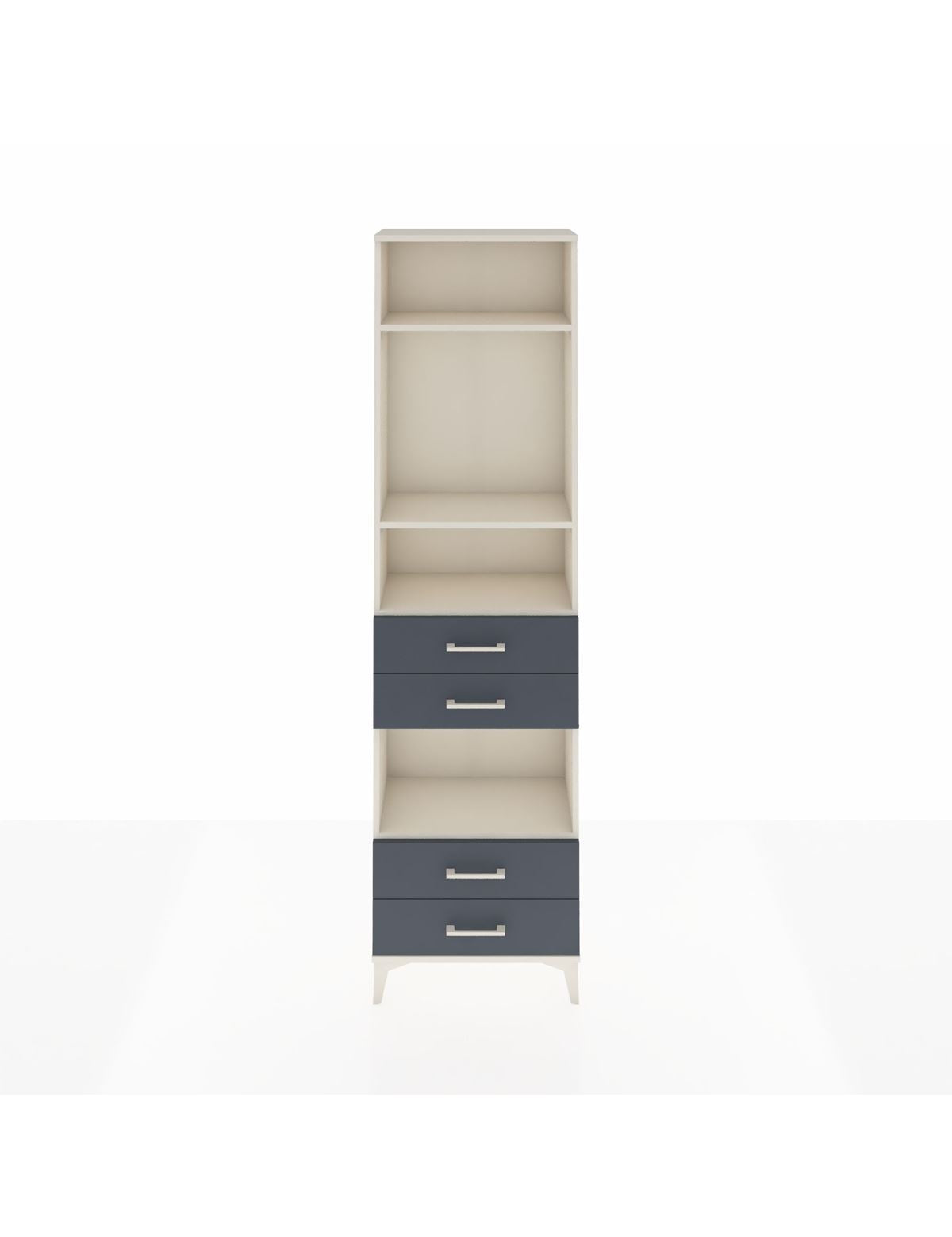 Arges Dolap 4 Raflı 4 Çekmeceli 60x30x221 Aytaşı-Antrasit