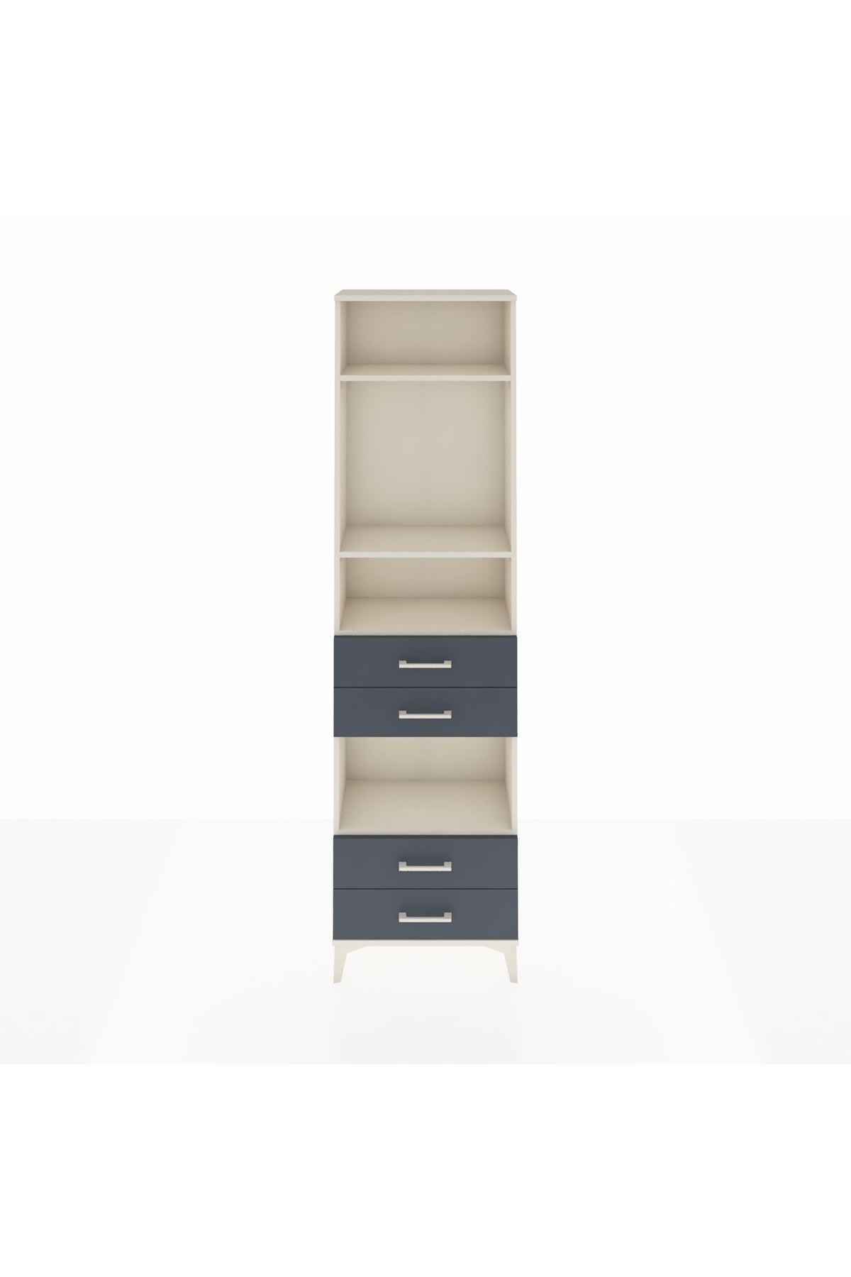 Arges Dolap 4 Raflı 4 Çekmeceli 60x30x221 Aytaşı-Antrasit