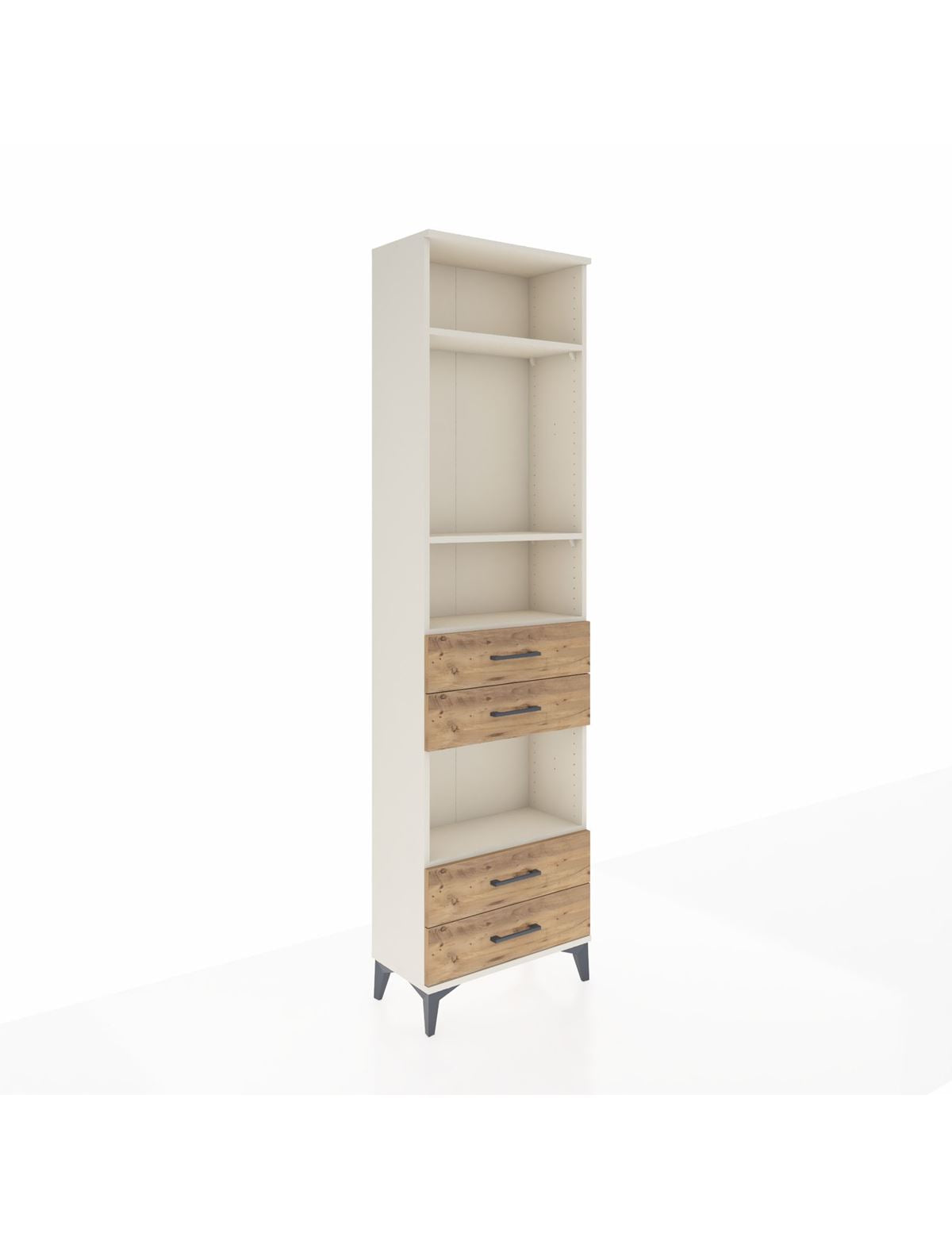 Arges Dolap 4 Raflı 4 Çekmeceli 60x30x221 Aytaşı-Çam