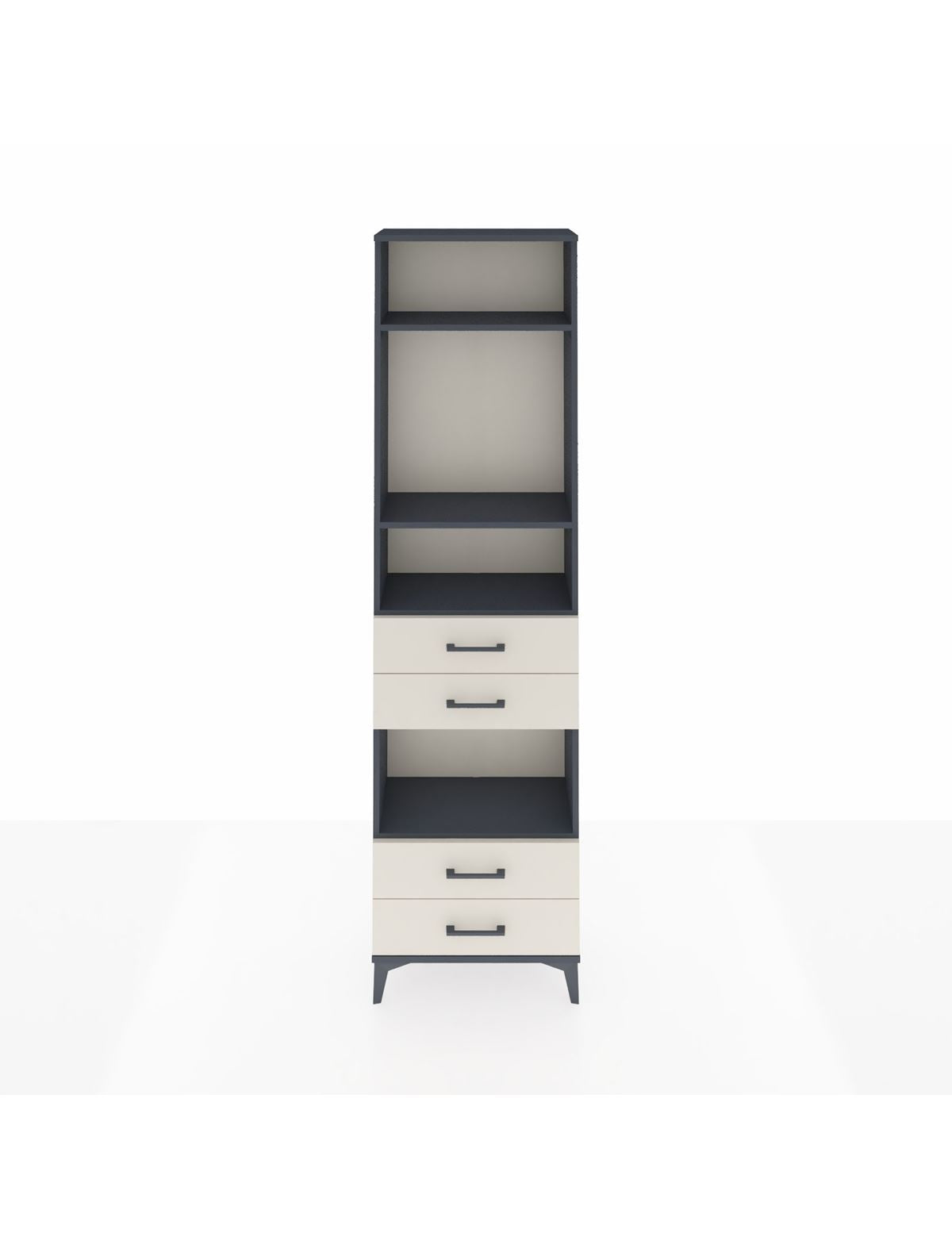 Arges Dolap 4 Raflı 4 Çekmeceli 60x30x221 Antrasit-Aytaşı