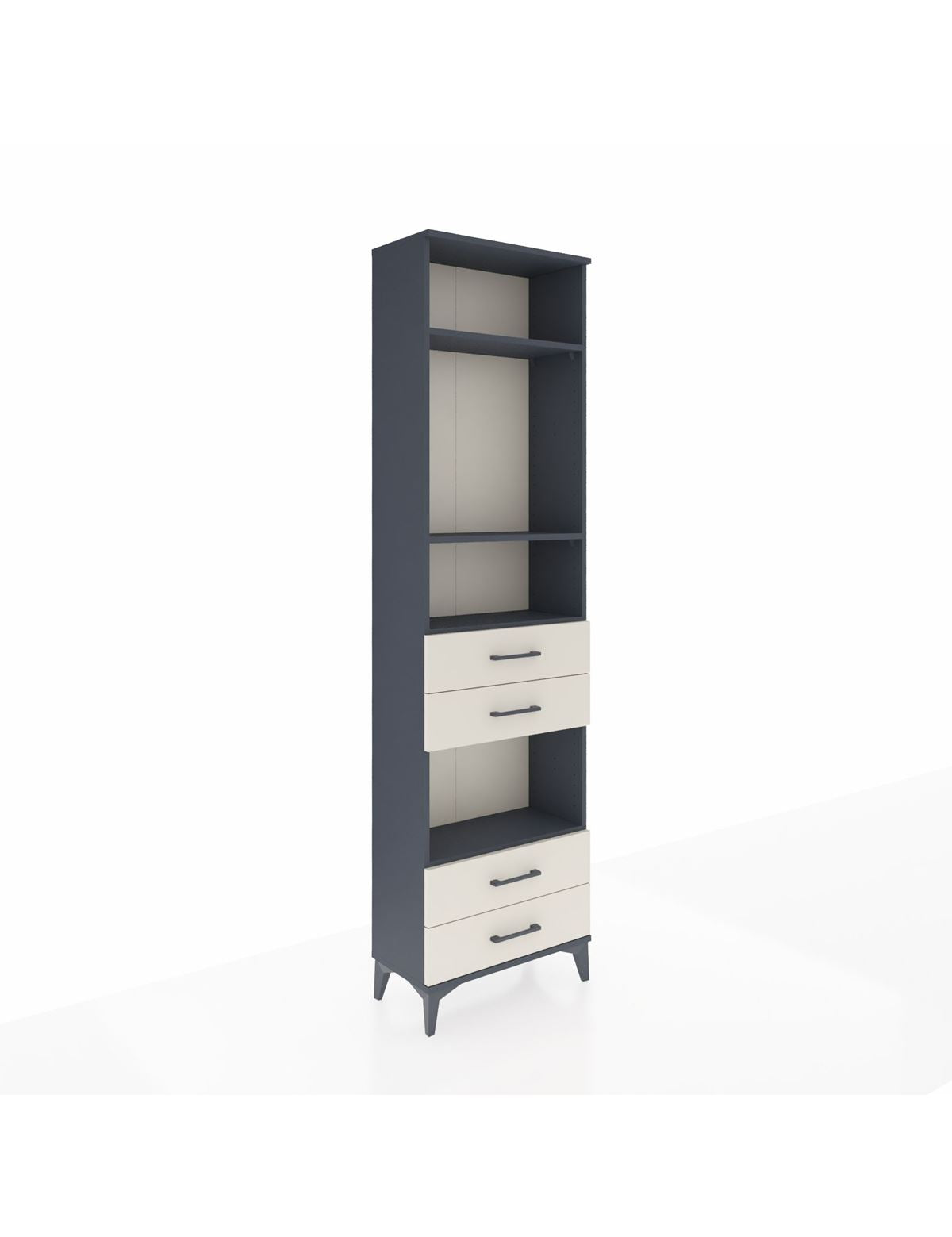 Arges Dolap 4 Raflı 4 Çekmeceli 60x30x221 Antrasit-Aytaşı