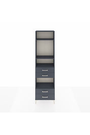 Arges Dolap 4 Raflı 4 Çekmeceli 60x30x221 Antrasit-Antrasit