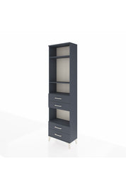 Arges Dolap 4 Raflı 4 Çekmeceli 60x30x221 Antrasit-Antrasit