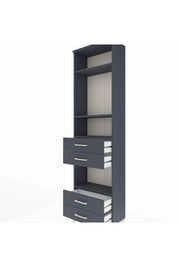 Arges Dolap 4 Raflı 4 Çekmeceli 60x30x221 Antrasit-Antrasit