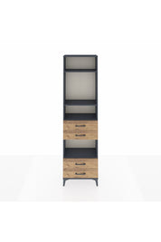 Arges Dolap 4 Raflı 4 Çekmeceli 60x30x221 Antrasit-Çam