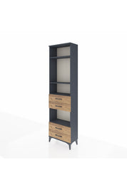 Arges Dolap 4 Raflı 4 Çekmeceli 60x30x221 Antrasit-Çam