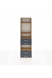 Arges Dolap 4 Raflı 4 Çekmeceli 60x30x221 Çam-Antrasit