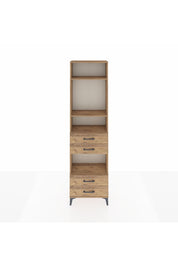 Arges Dolap 4 Raflı 4 Çekmeceli 60x30x221 Çam-Çam