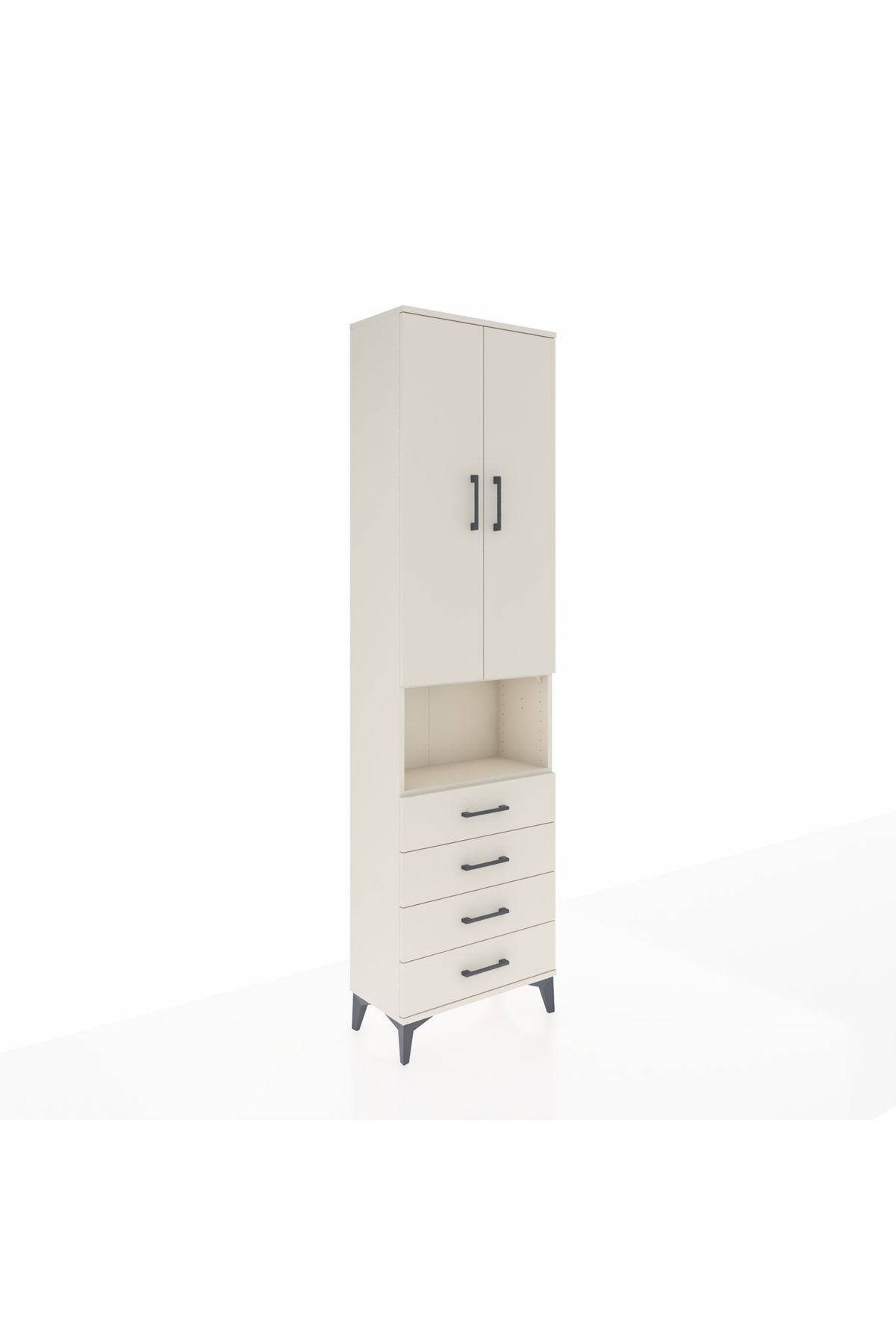 Arges Dolap 3 Raflı 4 Çekmeceli Tek Askılı 60x30x221 Aytaşı-Aytaşı