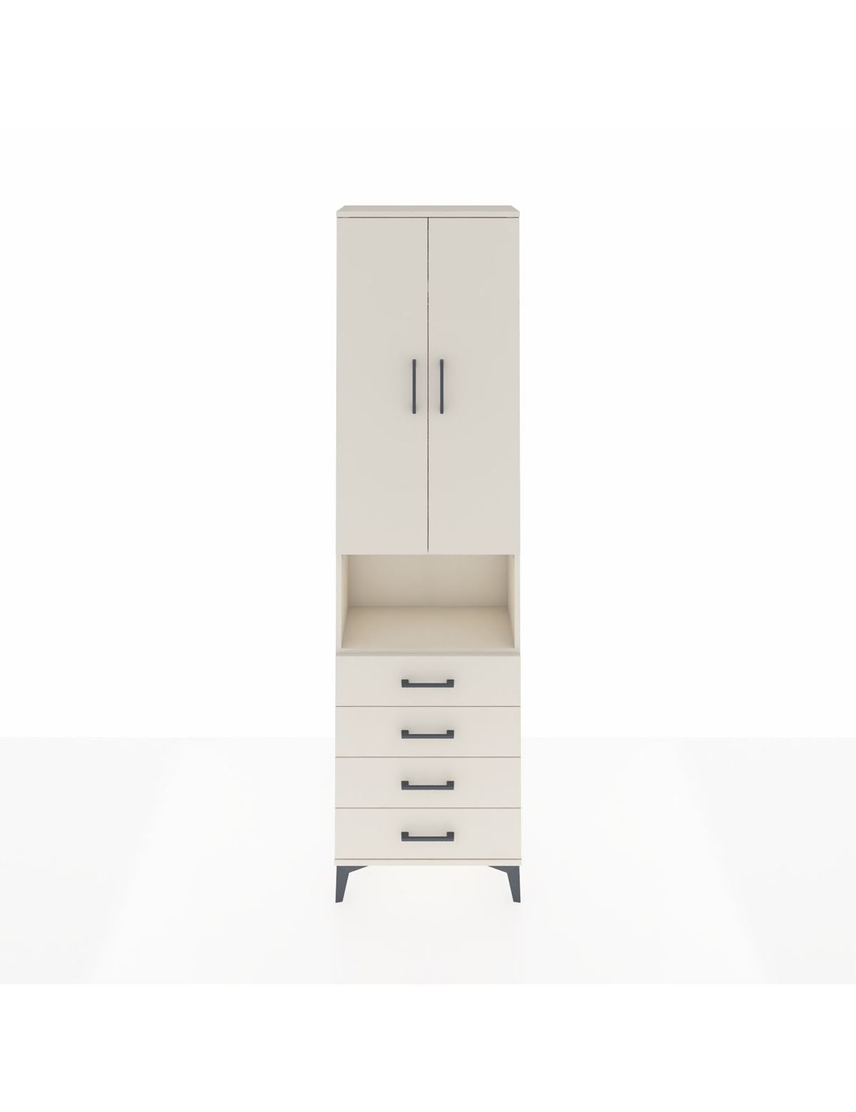 Arges Dolap 3 Raflı 4 Çekmeceli Tek Askılı 60x30x221 Aytaşı-Aytaşı