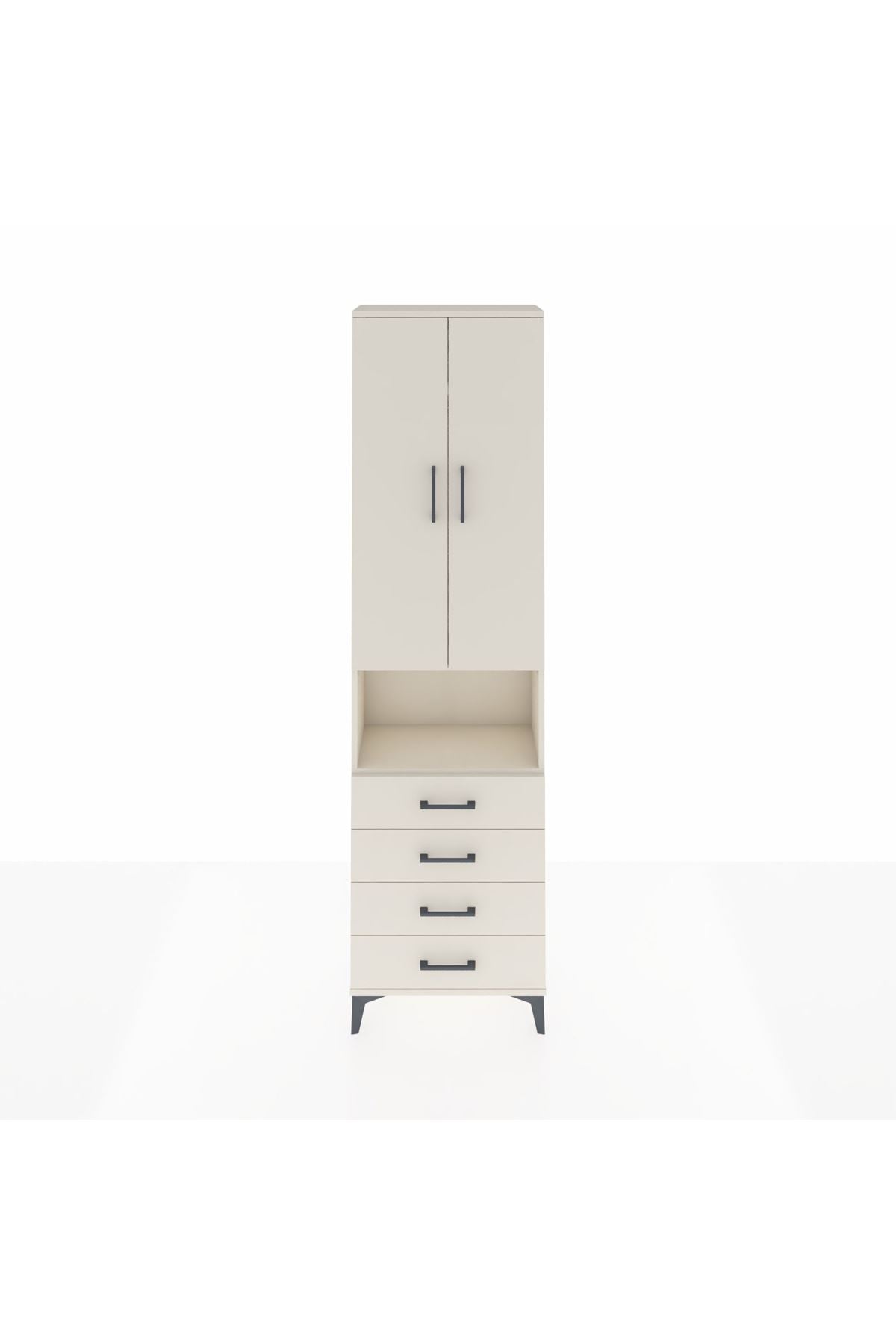 Arges Dolap 3 Raflı 4 Çekmeceli Tek Askılı 60x30x221 Aytaşı-Aytaşı