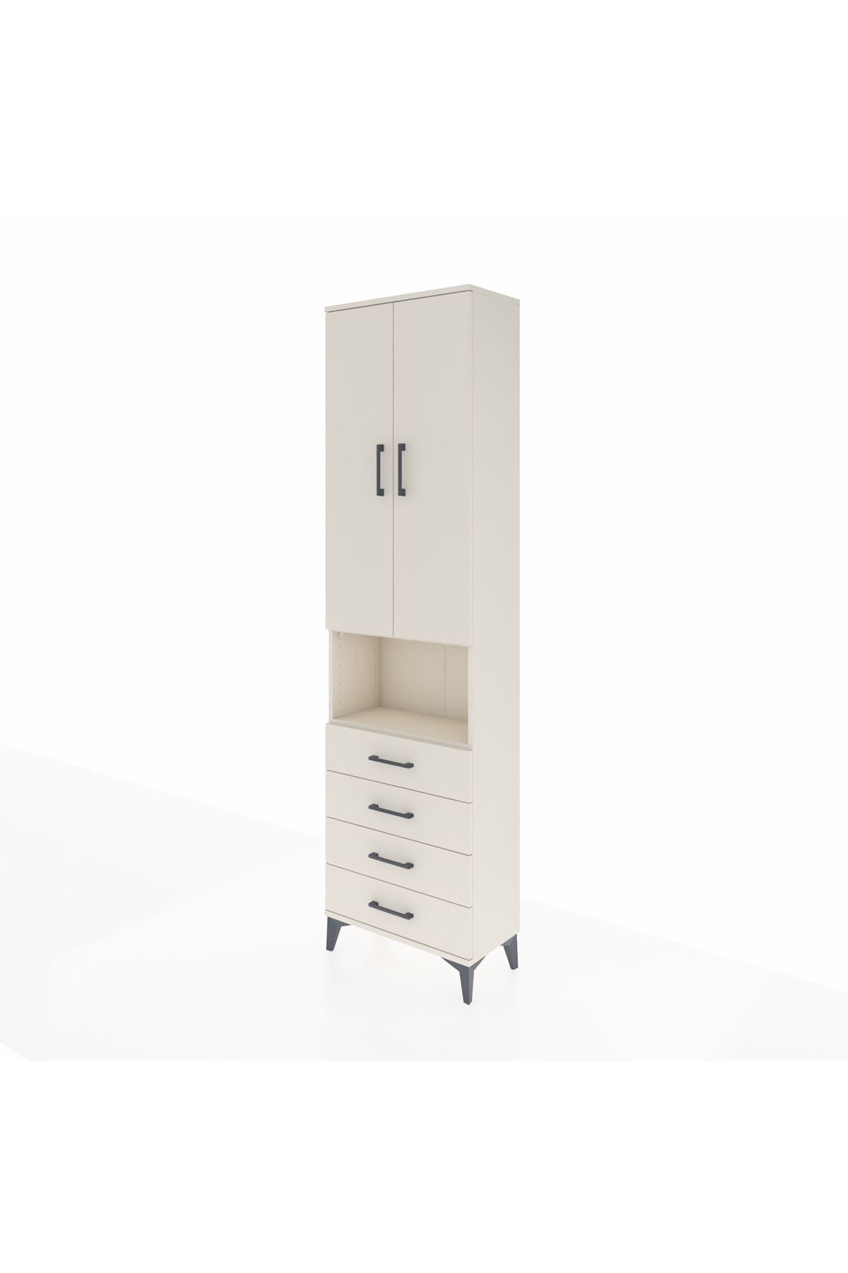 Arges Dolap 3 Raflı 4 Çekmeceli Tek Askılı 60x30x221 Aytaşı-Aytaşı