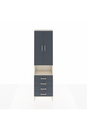 Arges Dolap 3 Raflı 4 Çekmeceli Tek Askılı 60x30x221 Aytaşı-Antrasit