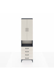 Arges Dolap 3 Raflı 4 Çekmeceli Tek Askılı 60x30x221 Antrasit-Aytaşı