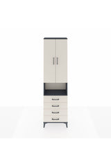 Arges Dolap 3 Raflı 4 Çekmeceli Tek Askılı 60x30x221