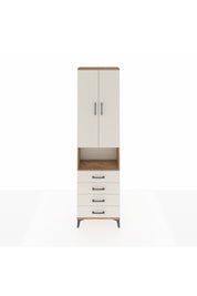 Arges Dolap 3 Raflı 4 Çekmeceli Tek Askılı 60x30x221 Çam-Aytaşı