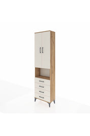 Arges Dolap 3 Raflı 4 Çekmeceli Tek Askılı 60x30x221 Çam-Aytaşı