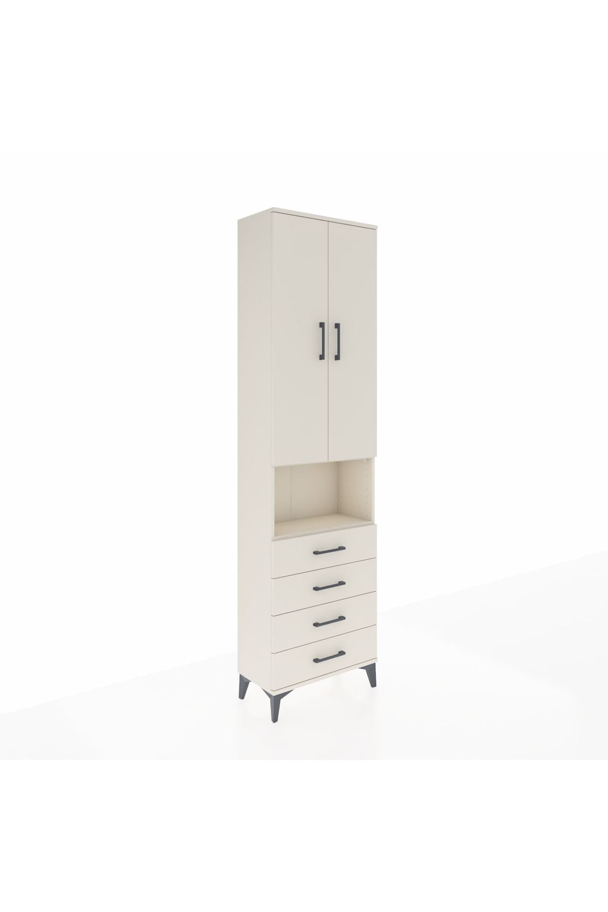 Arges Dolap 4 Raflı 4 Çekmeceli 2 Kapaklı 60x30x221 Aytaşı-Aytaşı