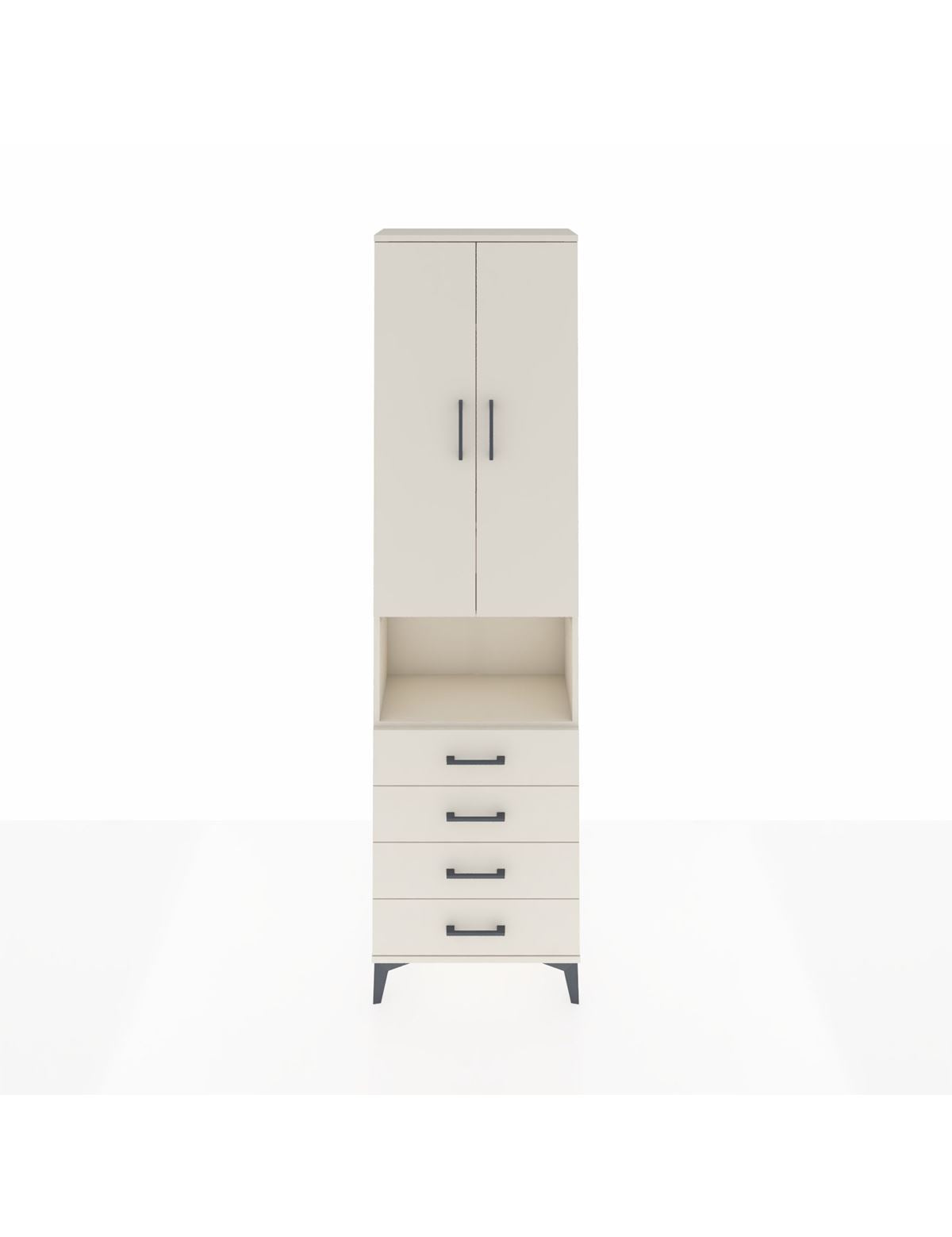 Arges Dolap 4 Raflı 4 Çekmeceli 2 Kapaklı 60x30x221 Aytaşı-Aytaşı