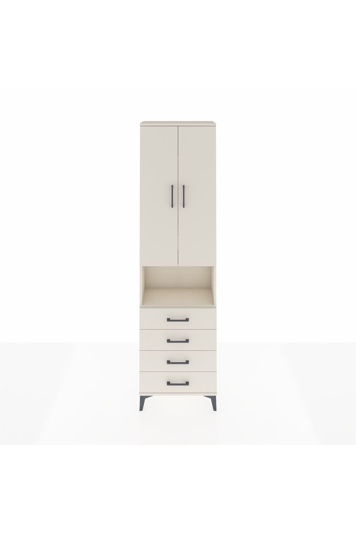 Arges Dolap 4 Raflı 4 Çekmeceli 2 Kapaklı 60x30x221 Aytaşı-Aytaşı