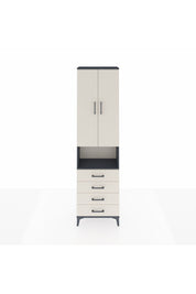 Arges Dolap 4 Raflı 4 Çekmeceli 2 Kapaklı 60x30x221 Antrasit-Aytaşı