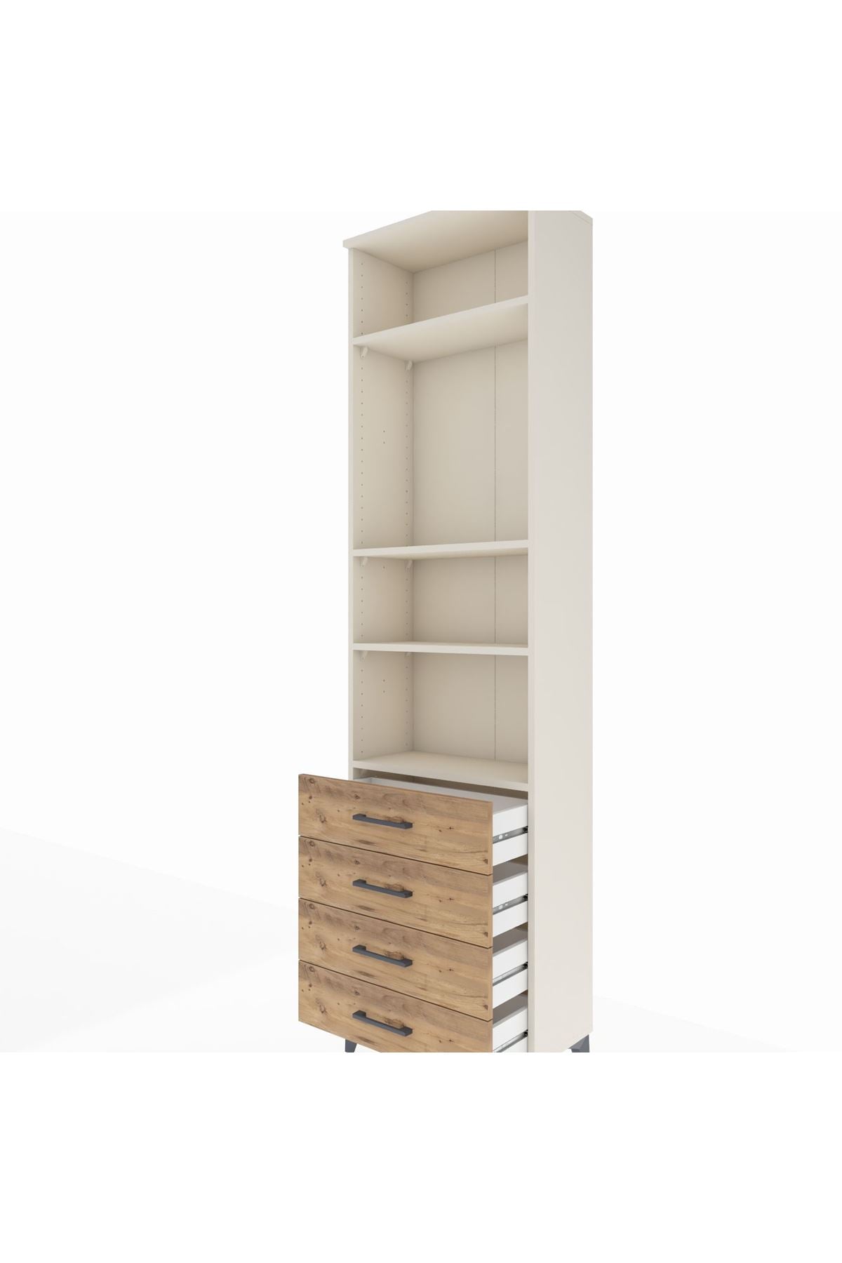 Arges Dolap 4 Raflı 4 Çekmeceli 60x30x221 Aytaşı-Çam