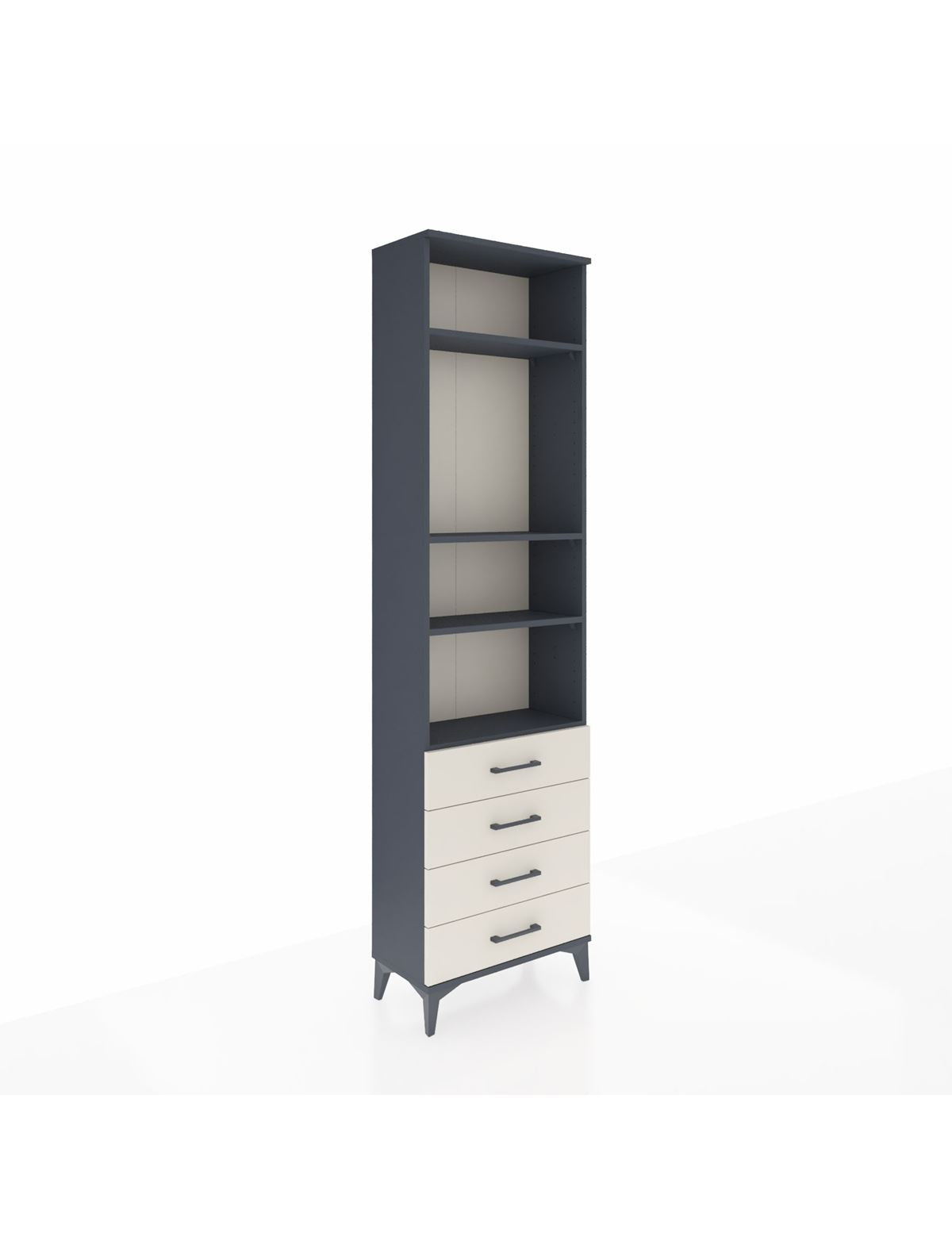 Arges Dolap 4 Raflı 4 Çekmeceli 60x30x221 Antrasit-Aytaşı