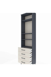 Arges Dolap 4 Raflı 4 Çekmeceli 60x30x221 Antrasit-Aytaşı