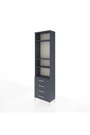 Arges Dolap 4 Raflı 4 Çekmeceli 60x30x221 Antrasit-Antrasit