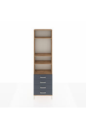 Arges Dolap 4 Raflı 4 Çekmeceli 60x30x221 Çam-Antrasit