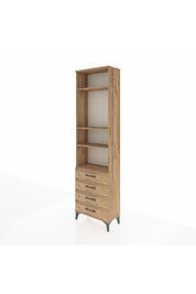 Arges Dolap 4 Raflı 4 Çekmeceli 60x30x221 Çam-Çam