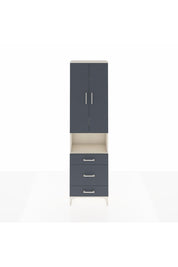 Arges Dolap 3 Raflı 3 Çekmeceli Tek Askılı 60x30x221 Aytaşı-Antrasit