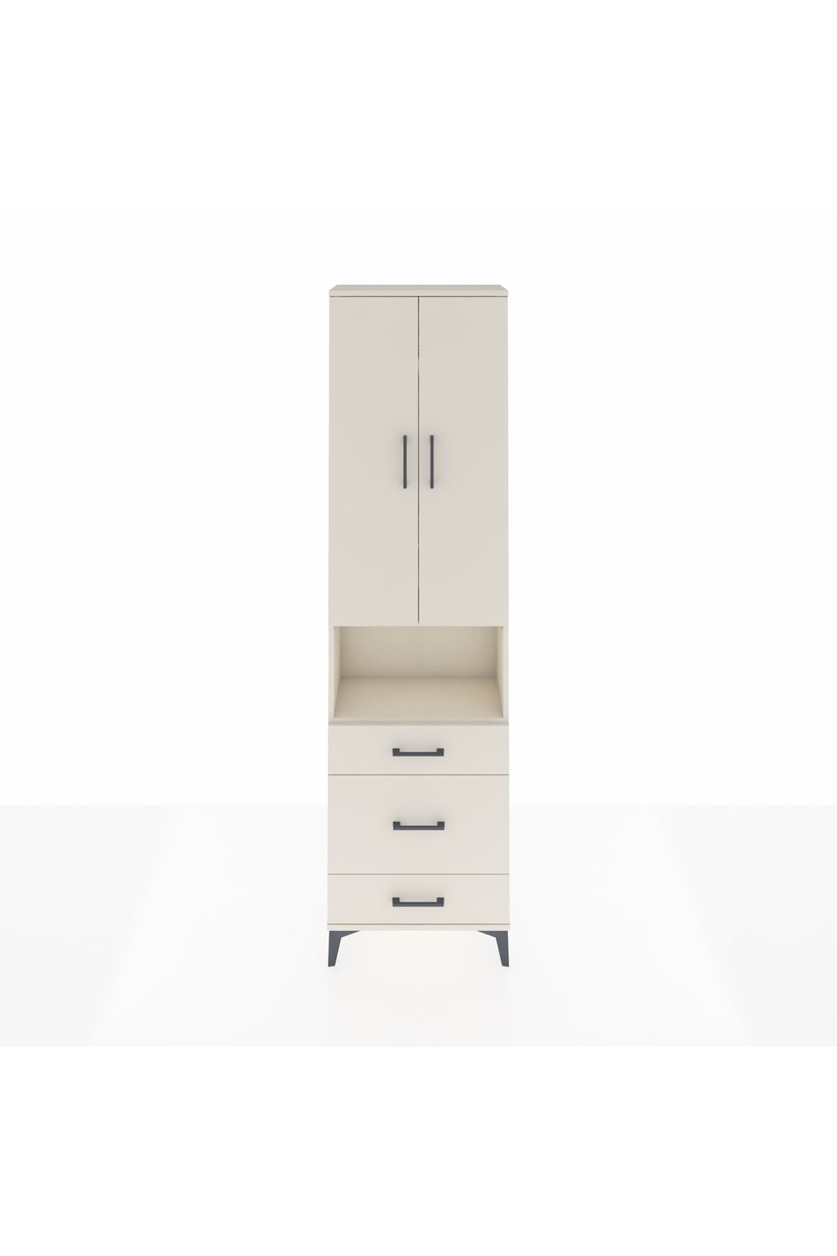 Arges Dolap 4 Raflı 3 Çekmeceli Tek Askılı 60x30x221 Aytaşı-Aytaşı