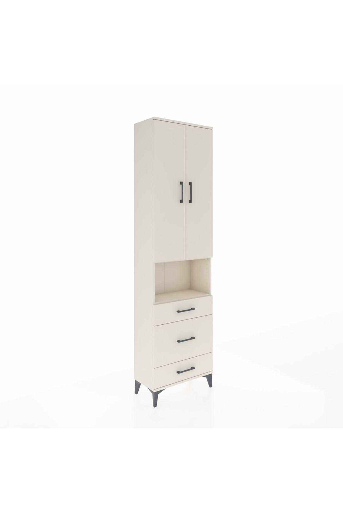 Arges Dolap 4 Raflı 3 Çekmeceli Tek Askılı 60x30x221 Aytaşı-Aytaşı