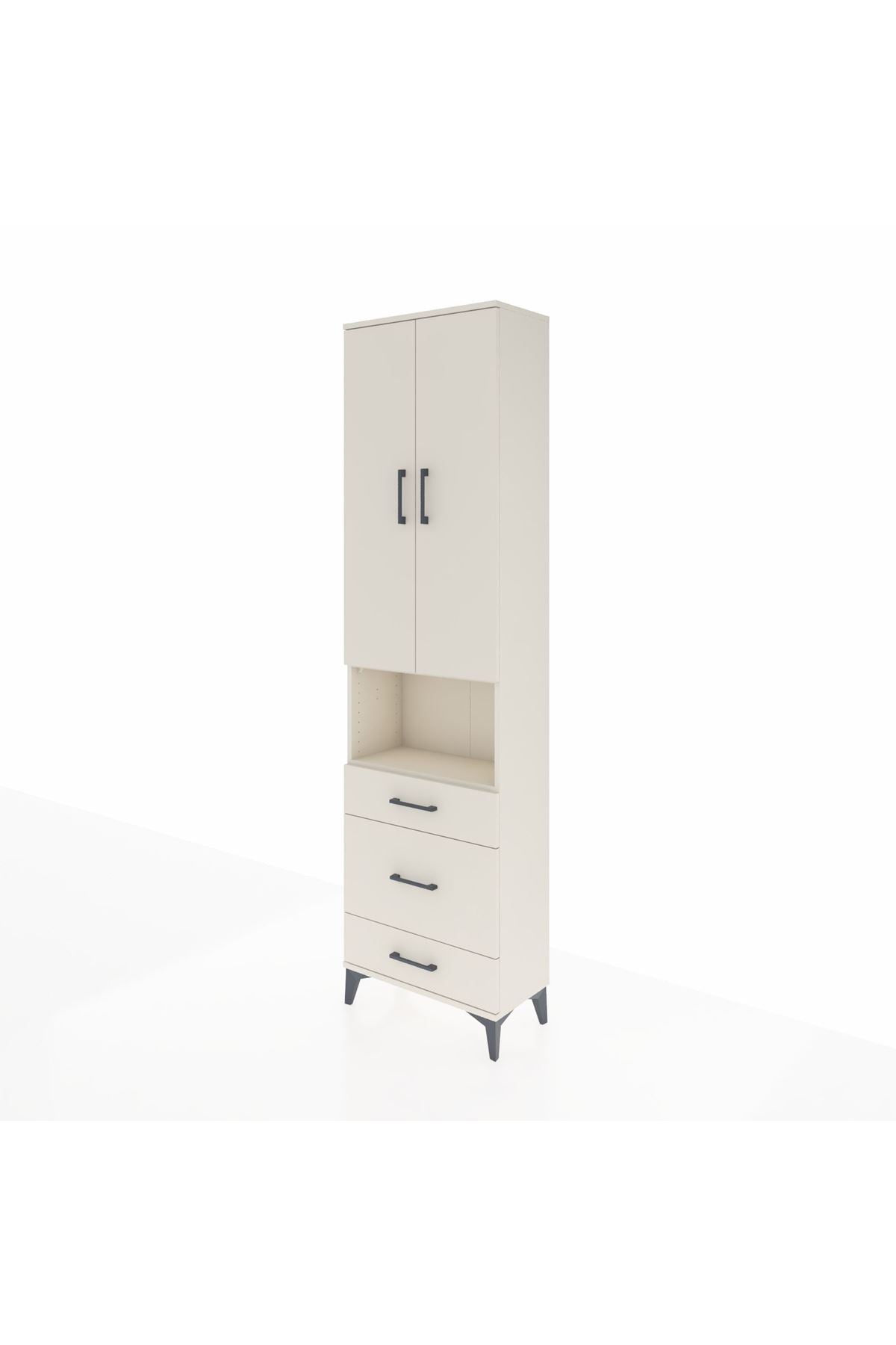 Arges Dolap 4 Raflı 3 Çekmeceli Tek Askılı 60x30x221 Aytaşı-Aytaşı