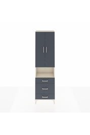 Arges Dolap 4 Raflı 3 Çekmeceli Tek Askılı 60x30x221 Aytaşı-Antrasit