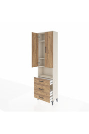 Arges Dolap 4 Raflı 3 Çekmeceli Tek Askılı 60x30x221 Aytaşı-Çam