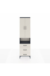 Arges Dolap 4 Raflı 3 Çekmeceli Tek Askılı 60x30x221 Antrasit-Aytaşı