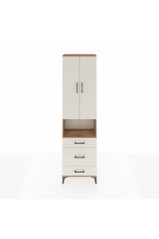 Arges Dolap 4 Raflı 3 Çekmeceli Tek Askılı 60x30x221 Çam-Aytaşı