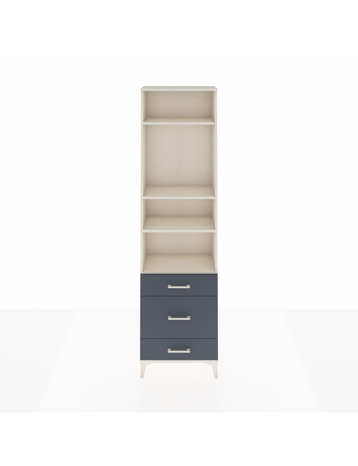 Arges Dolap 4 Raflı 3 Çekmeceli 60x30x221 Aytaşı-Antrasit