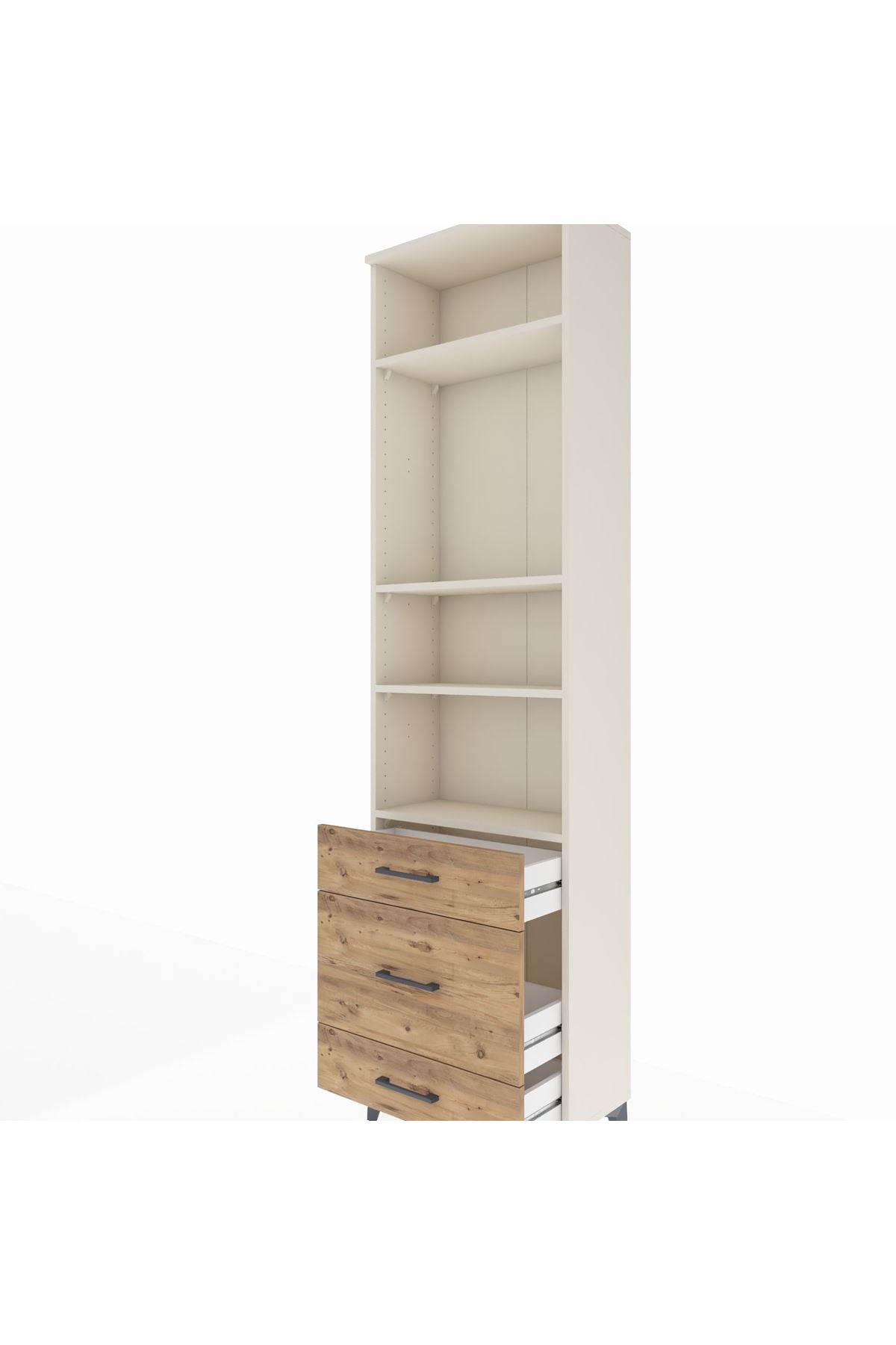 Arges Dolap 4 Raflı 3 Çekmeceli 60x30x221 Aytaşı-Çam