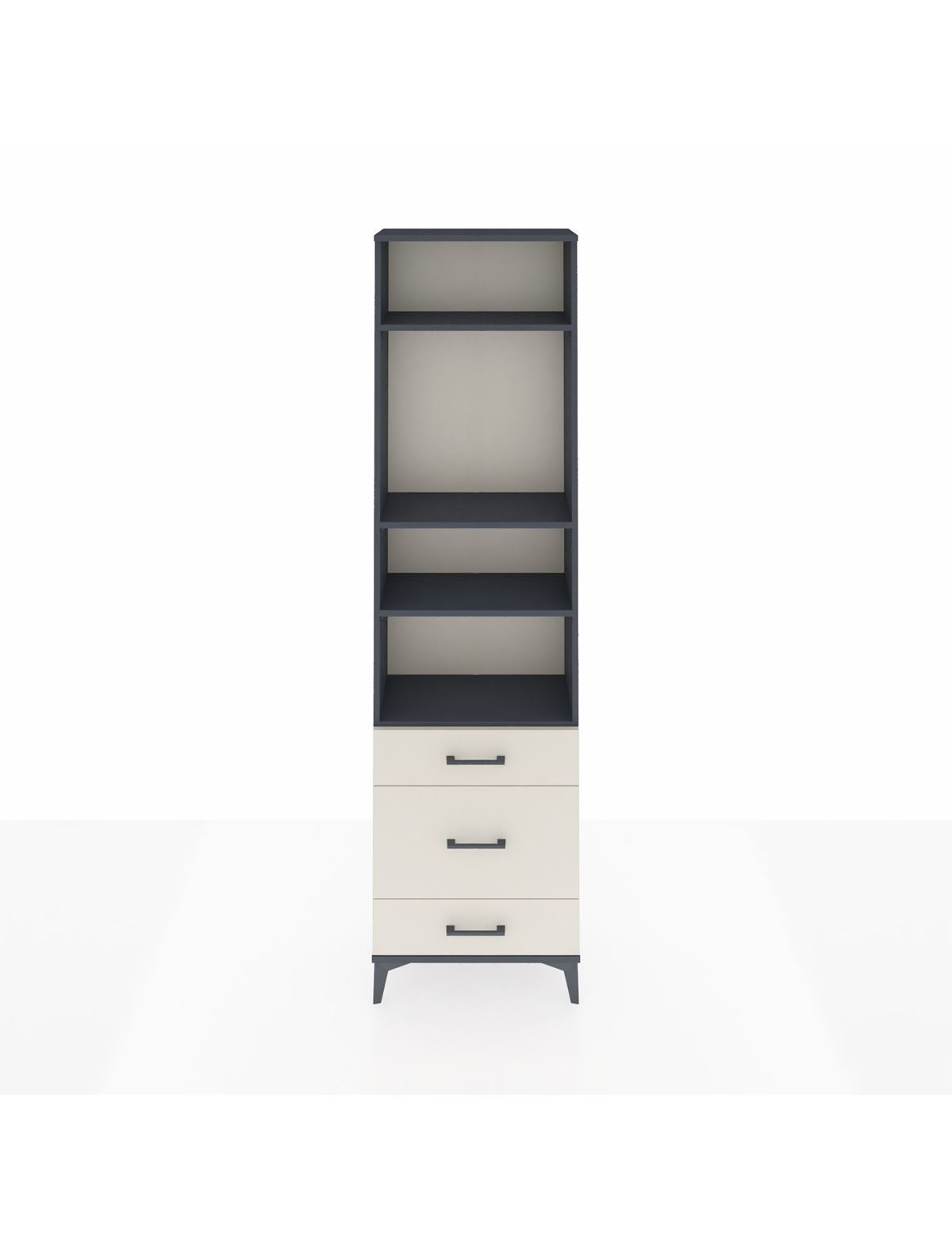 Arges Dolap 4 Raflı 3 Çekmeceli 60x30x221 Antrasit-Aytaşı