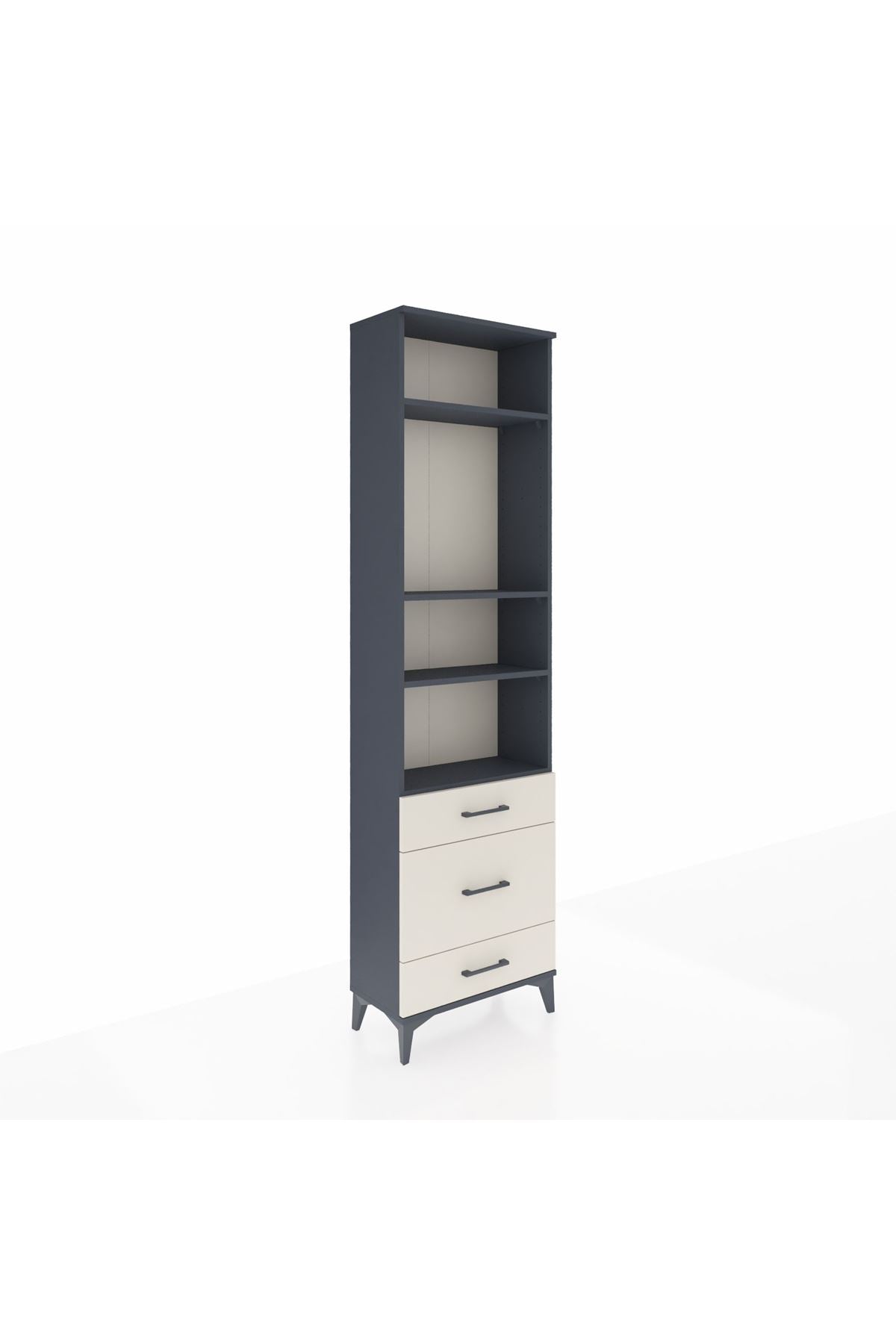 Arges Dolap 4 Raflı 3 Çekmeceli 60x30x221 Antrasit-Aytaşı