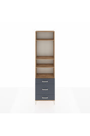 Arges Dolap 4 Raflı 3 Çekmeceli 60x30x221 Çam-Antrasit