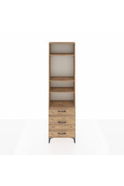 Arges Dolap 4 Raflı 3 Çekmeceli 60x30x221 Çam-Çam