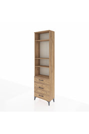 Arges Dolap 4 Raflı 3 Çekmeceli 60x30x221 Çam-Çam