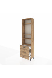 Arges Dolap 4 Raflı 3 Çekmeceli 60x30x221 Çam-Çam