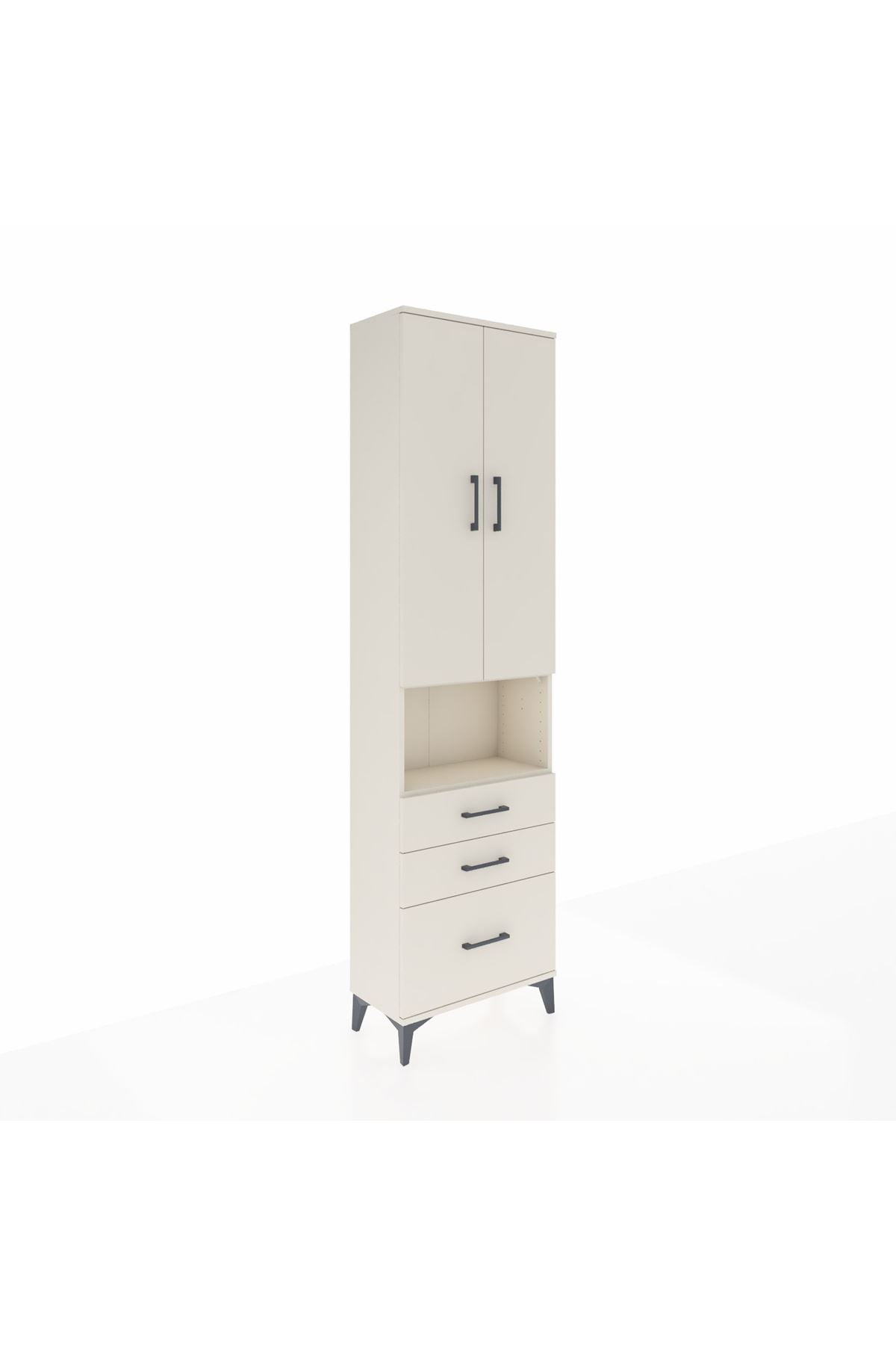 Arges Dolap 3 Raflı 3 Çekmeceli Tek Askılı 60x30x221 Aytaşı-Aytaşı