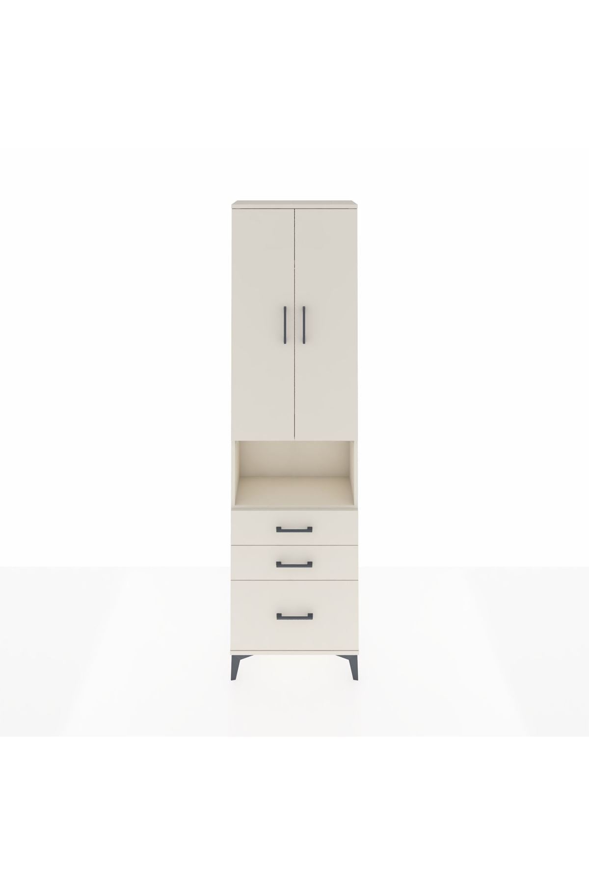 Arges Dolap 3 Raflı 3 Çekmeceli Tek Askılı 60x30x221 Aytaşı-Aytaşı