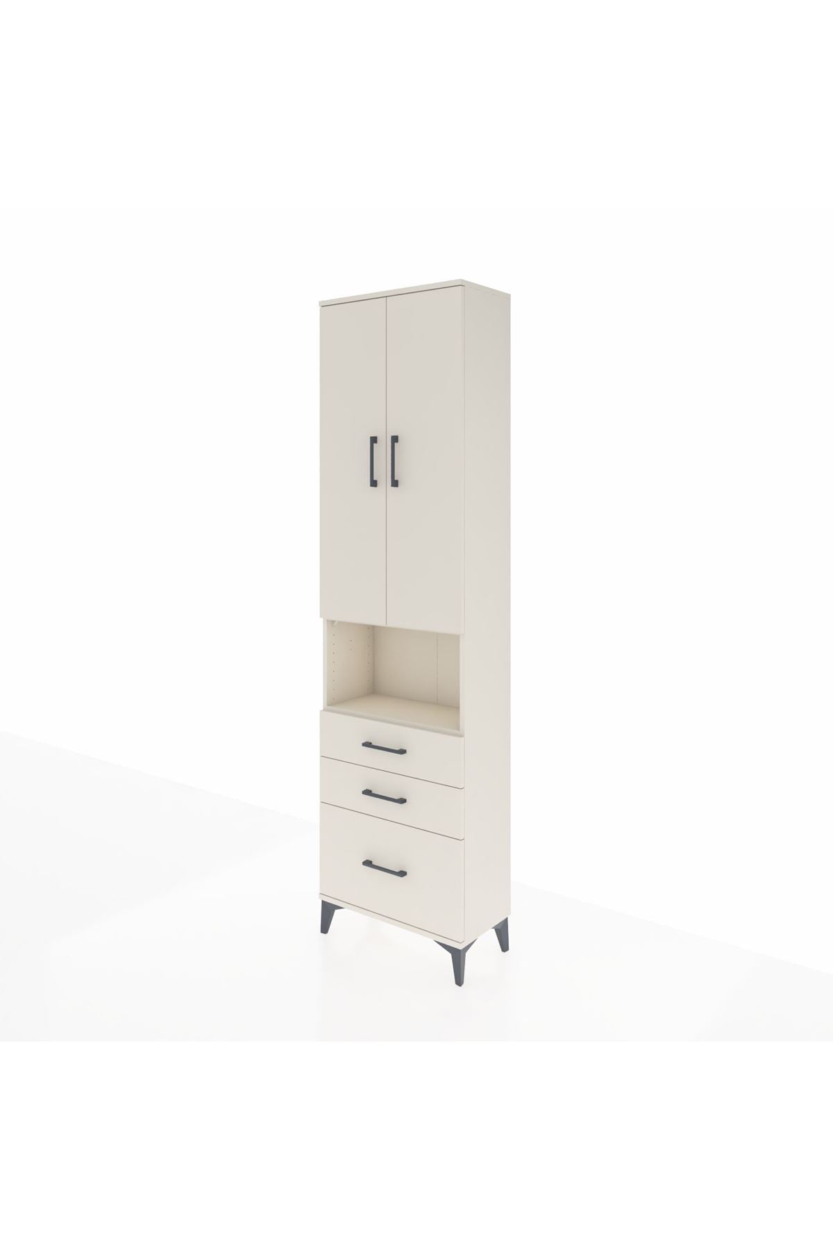 Arges Dolap 3 Raflı 3 Çekmeceli Tek Askılı 60x30x221 Aytaşı-Aytaşı